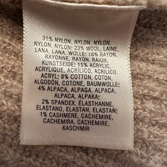 Anthropologie Size Small Cowl Neck Long Sleeve Sweater Dress Alpaca Cashmere Tan - Picture 7 of 13